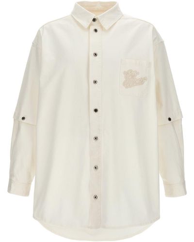 Off-White c/o Virgil Abloh Denim Overshirt Shirt, Blouse - White