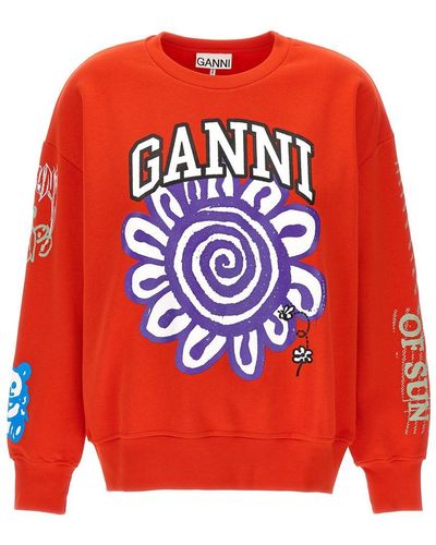 Ganni Sweatshirts - Red
