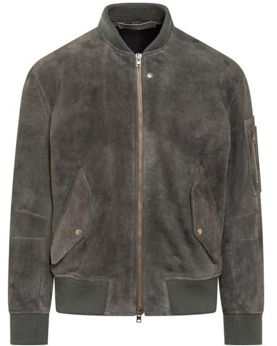 Salvatore Santoro Leather Jacket - Grey