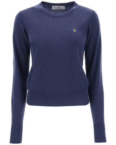 Vivienne Westwood Bea Cardigan With Logo Embroidery - Blue