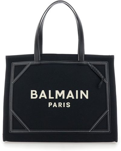 Balmain B-Army Shopper Medium-Monogram Canvas - Black