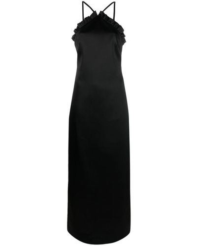 P.A.R.O.S.H. Ruffled Halterneck Dress - Black
