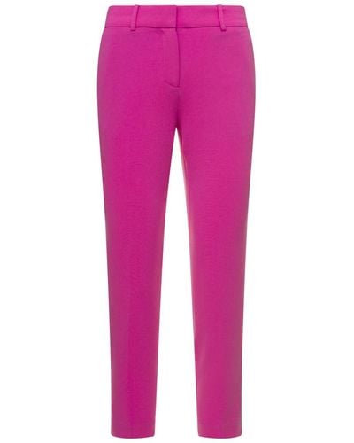 MICHAEL Michael Kors Fuchsia Slim Trousers With Belt Loops - Pink