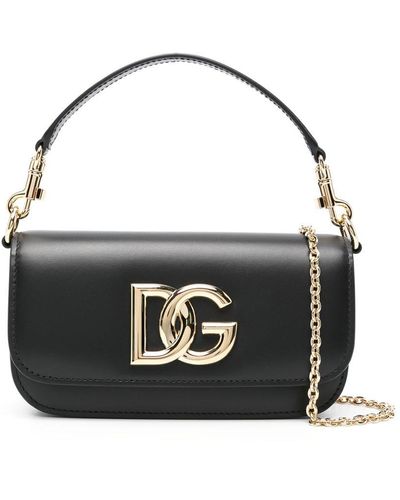 Dolce & Gabbana Shoulder Bag With Dg Plaque - Black