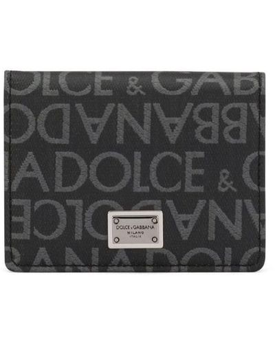 Dolce & Gabbana Monogram-jacquard Bi-fold Cardholder - Gray