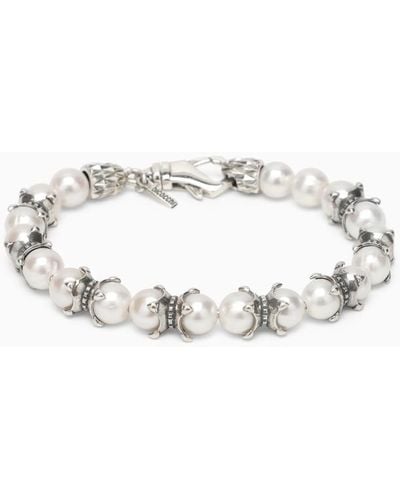 Emanuele Bicocchi Bracelet With Pearls And Claws - Metallic