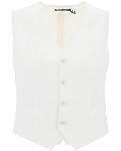 Polo Ralph Lauren Linen Tailored Vest For - White
