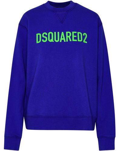 DSquared² In Indigo Cotton Sweatshirt - Blue