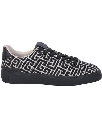 Balmain B-court Monogram Sneakers - Black