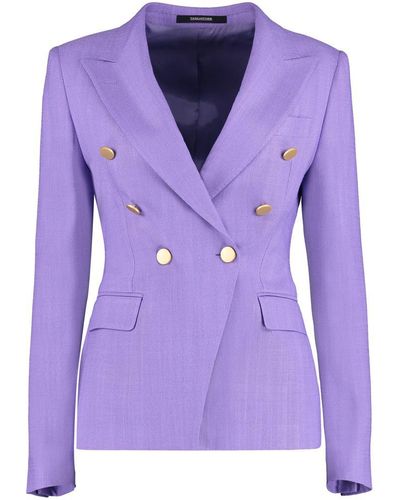 Tagliatore 0205 J-Alicya Double-Breasted Jacket - Purple