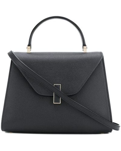 Valextra Iside Medium Leather Handbag - Black