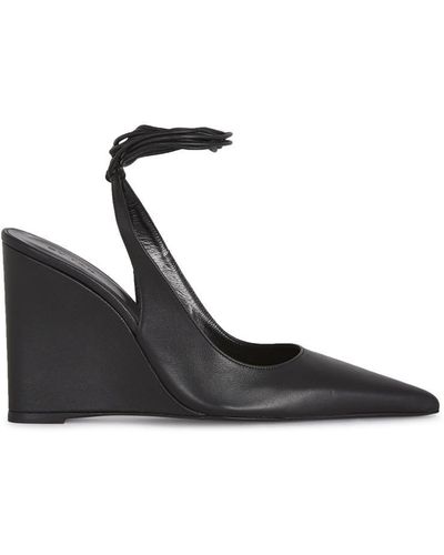BY FAR Pointed Toe Wedge Pumps - Black