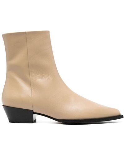Aeyde Ruby Leather Ankle Boots - Natural