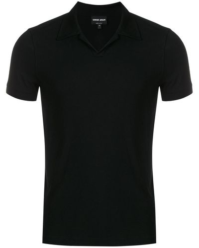Giorgio Armani Short-sleeve Polo Top - Black