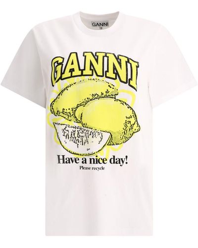 Ganni " Lemon" T-shirt - Metallic