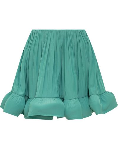 Lanvin Charmeuse Ruffle Skirt - Green