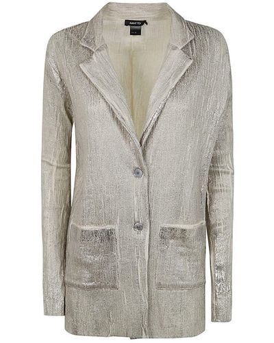 Avant Toi Wrinkled Stich Rever Jacket With Lamination - Grey