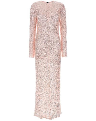 Ganni Sequin Long Dress Dresses - Pink