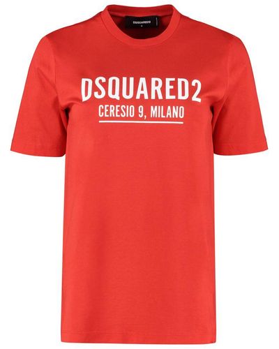 DSquared² Cotton Crew-neck T-shirt - Red