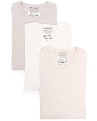 Maison Margiela Pack Of 3 Cotton T-shirts - White