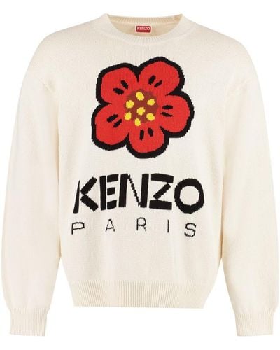 KENZO Long Sleeve Crew-neck Sweater - White
