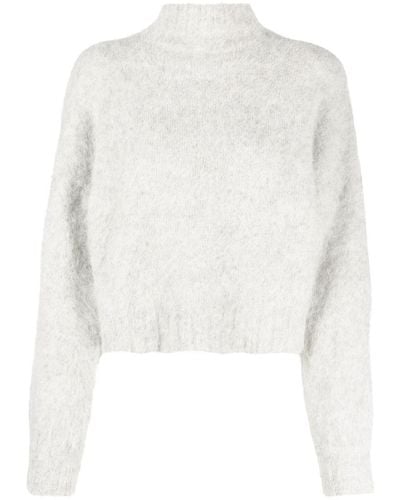 Rodebjer Funnel-neck Alpaca-wool Sweater - White