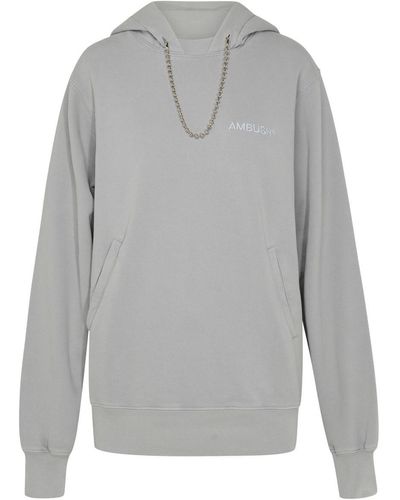 Ambush Ballchain Grey Cotton Sweatshirt