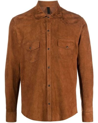 Tagliatore Leather Shirts - Brown