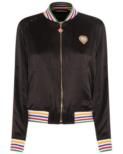 Casablancabrand Black Multicolor Silk Casual Jacket