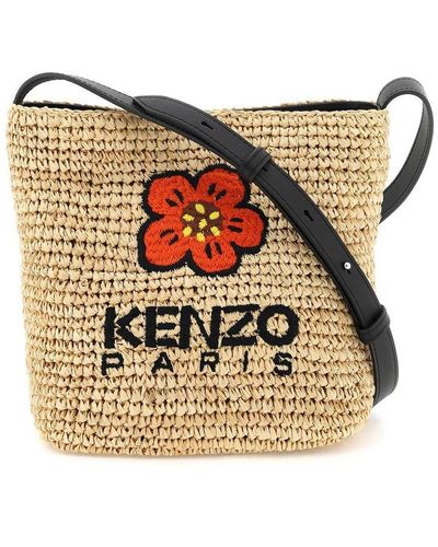 KENZO Boke Flower Rafia Mini Bag - Black