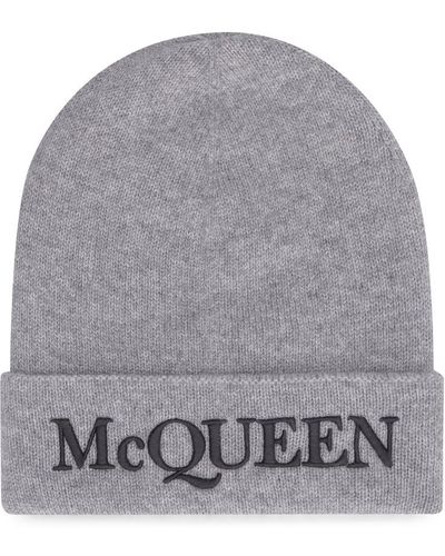 Alexander McQueen Knitted Beanie Hat - Grey