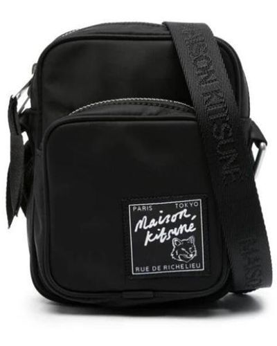 Maison Kitsuné Traveler Shoulder Bags - Black