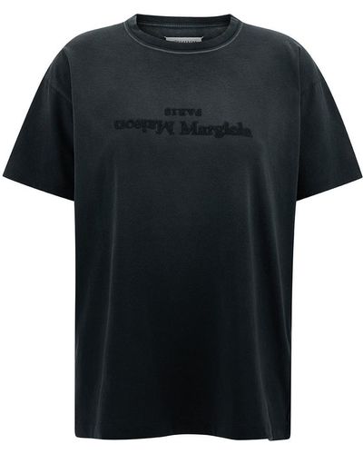 Maison Margiela T-Shirt With Logo Embroidery - Black