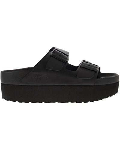 Birkenstock Arizona Platform - Sandal With Two Buckles - Black