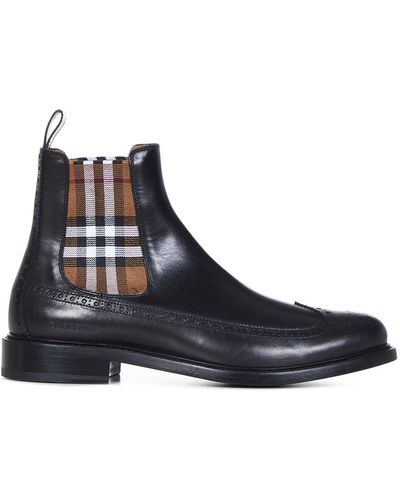 Burberry Tanner Leather Ankle Boots - Multicolor