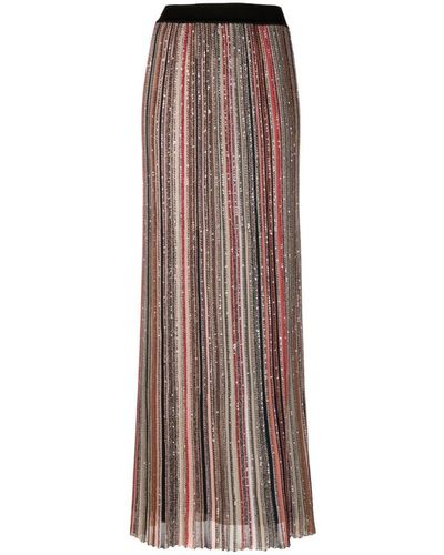 Missoni Striped Long Skirt - Brown