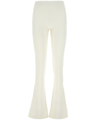 Tom Ford Flared Ribbed Waist Knitted Pants - White