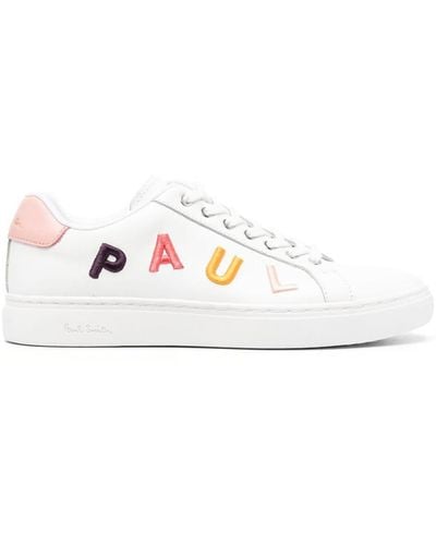 Paul Smith Logo Leather Trainers - White