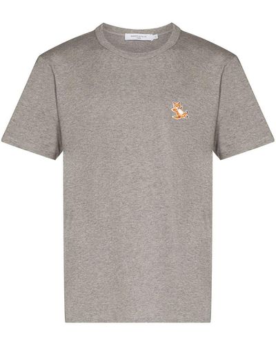 Maison Kitsuné Chillax Fox Logo Cotton T-shirt - Gray