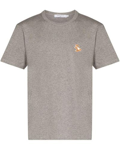 Maison Kitsuné Chillax Fox Logo Cotton T-shirt - Grey
