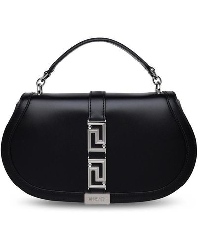 Versace Greca Goddess Leather Crossbody Bag - Black