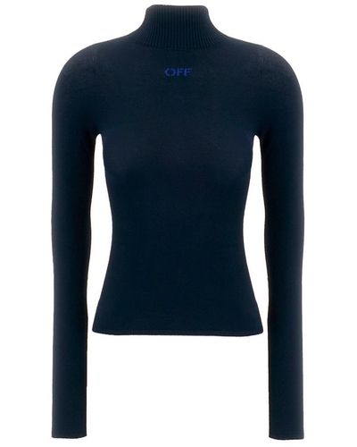 Off-White c/o Virgil Abloh Off-logo High-neck Sweater - Blue