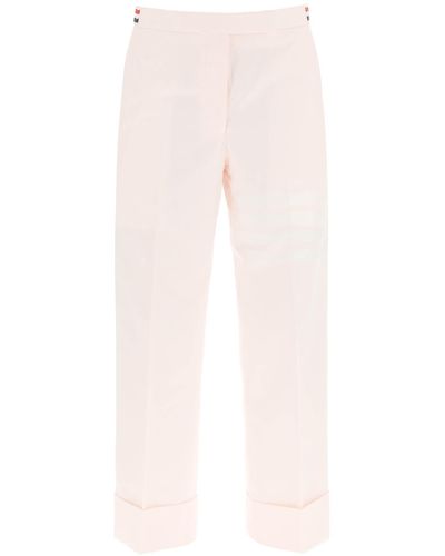 Thom Browne 4-bar Cotton Twill Pants - Pink