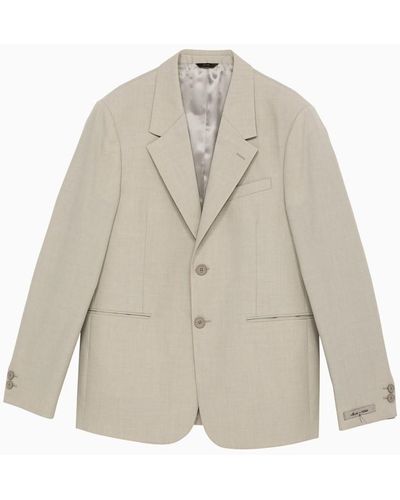 Fendi Single-breasted Jacket In - Natural