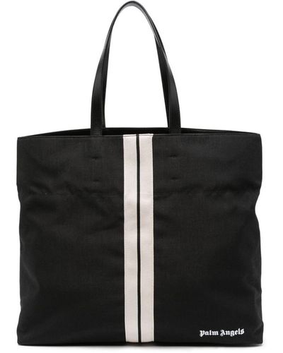 Palm Angels Track Logo-print Cotton Tote Bag - Black