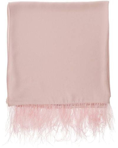 Liu Jo Stole With Feathers Trim - Pink