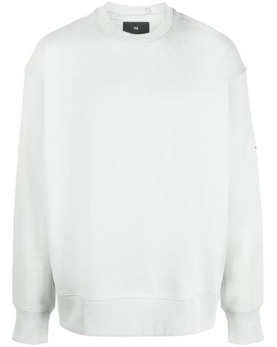 Y-3 Logo-print Organic-cotton Sweatshirt - White