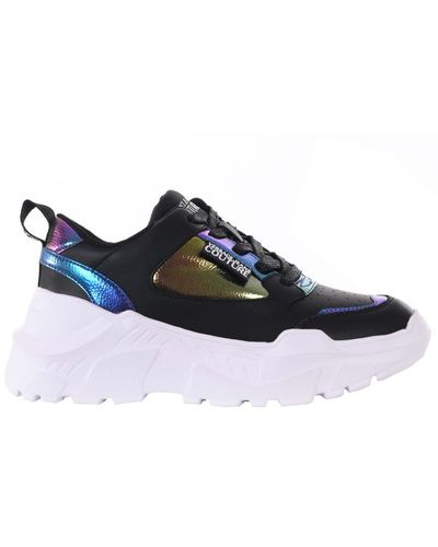 Versace Couture Leather Sneakers - Blue