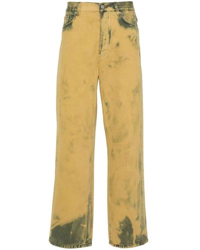 Dries Van Noten Pine Straight Leg Jeans In Yellow
