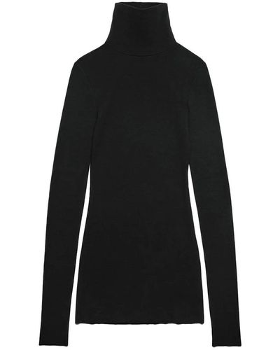 Ami Paris High-neck Knitted Minidress - Black